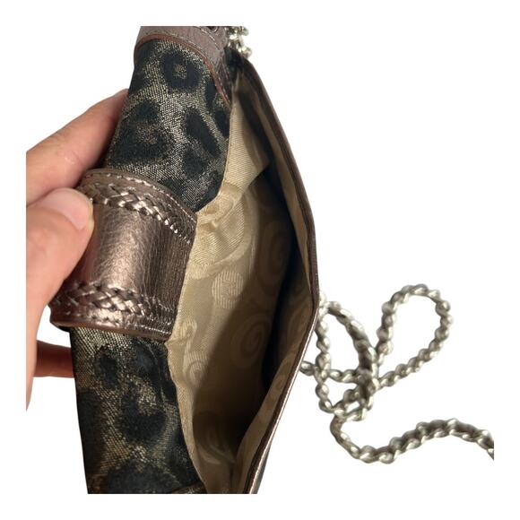 Brighton Leopard Print Chain Strap Small Crossbody Bag - Picture 7 of 13